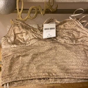 Women top cami color brown taupe size large brand new from forever 21